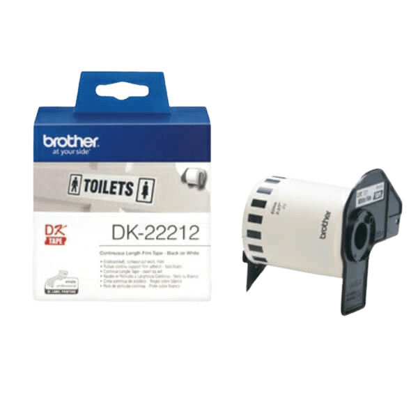 Brother Original DK22212 62mm x 15,24m Hvid tape