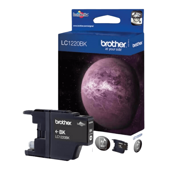 Brother Original LC1220BK sort blækpatron | Indhold: 300 sider