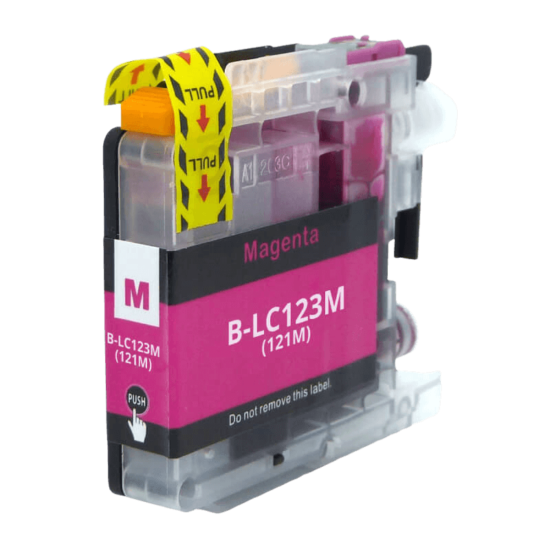 PixoJet Brother LC123M magenta blækpatron | Indhold: 10 ml.