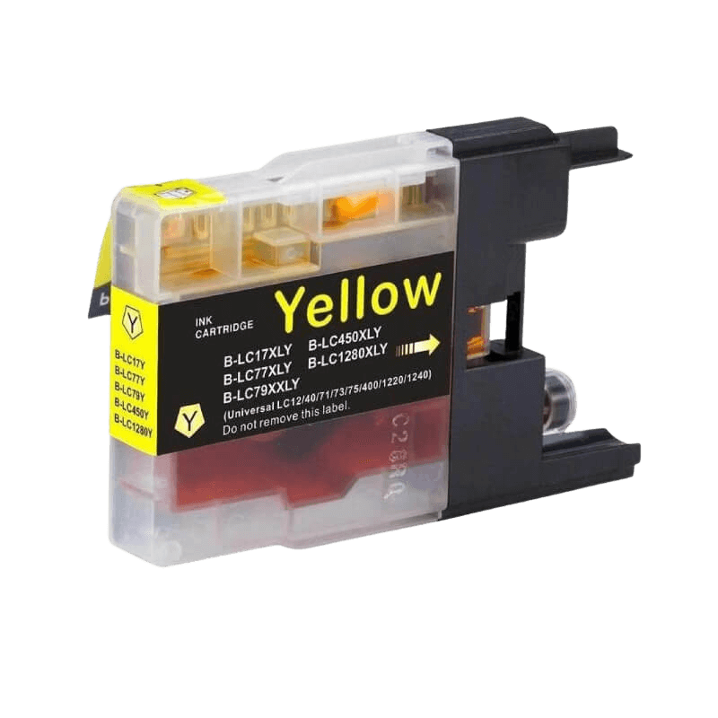 PixoJet Brother LC1280Y XXL gul blækpatron | Indhold: 20 ml.