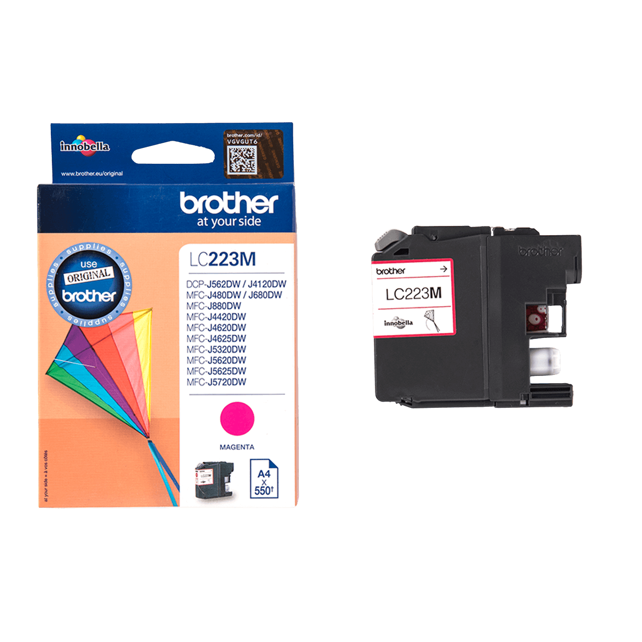 Brother Original LC223M magenta blækpatron | Indhold: 550 sider