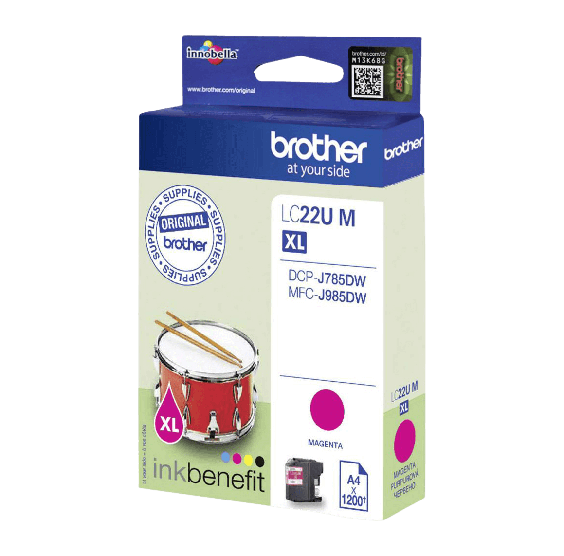 Brother Original LC22UM magenta blækpatron | Indhold: 1200 sider