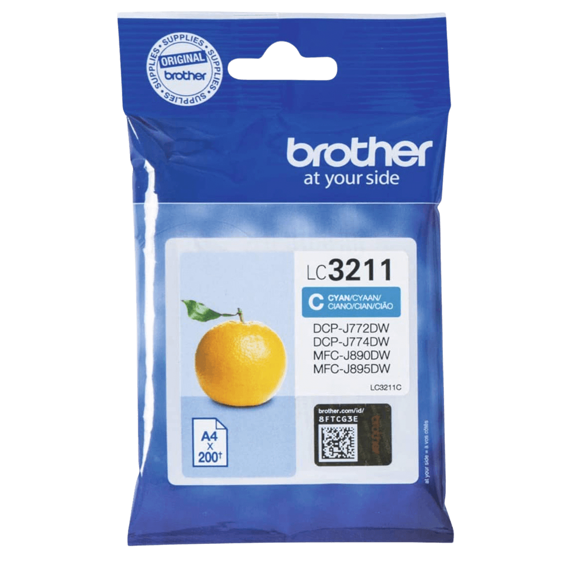 Brother Original LC3211C cyan blækpatron | Indhold: 200 sider