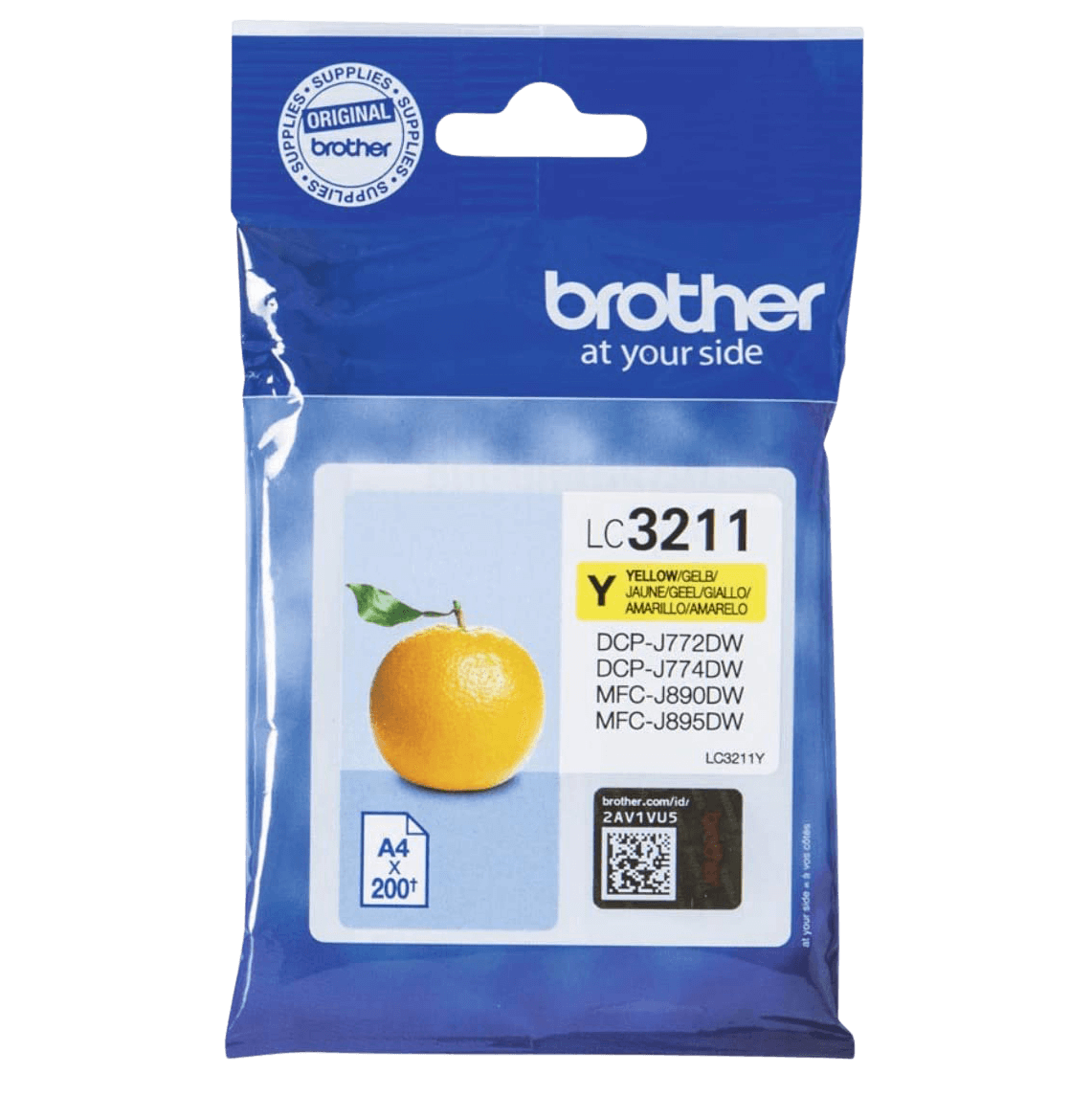 Brother Original LC3211Y gul blækpatron | Indhold: 200 sider
