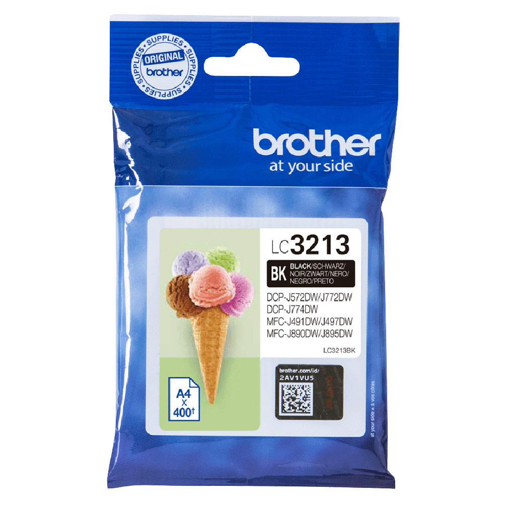 Brother Original LC3213BK sort blækpatron | Indhold: 400 sider