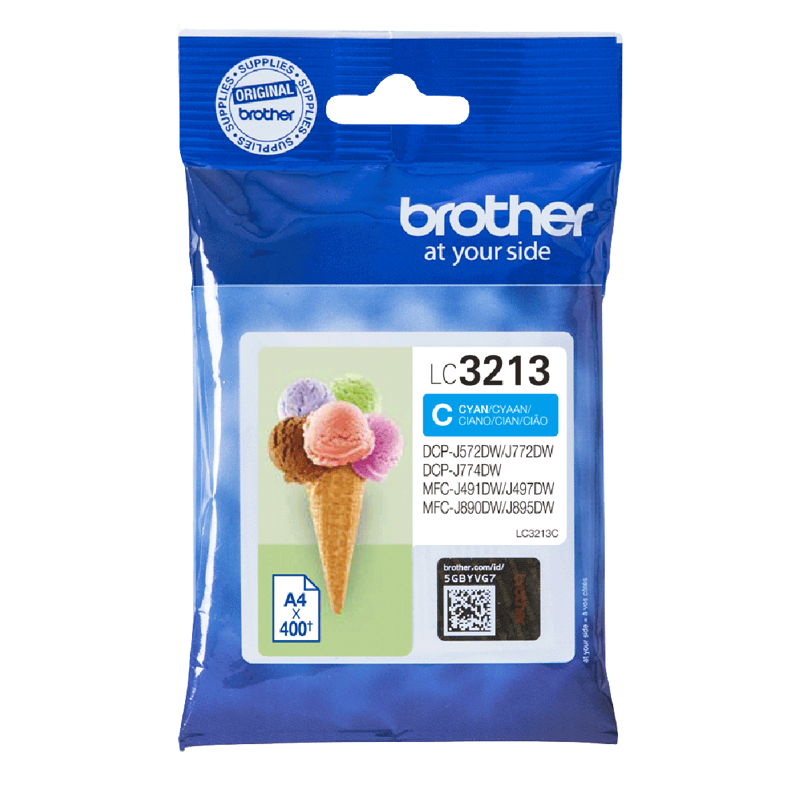 Brother Original LC3213C cyan blækpatron | Indhold: 400 sider