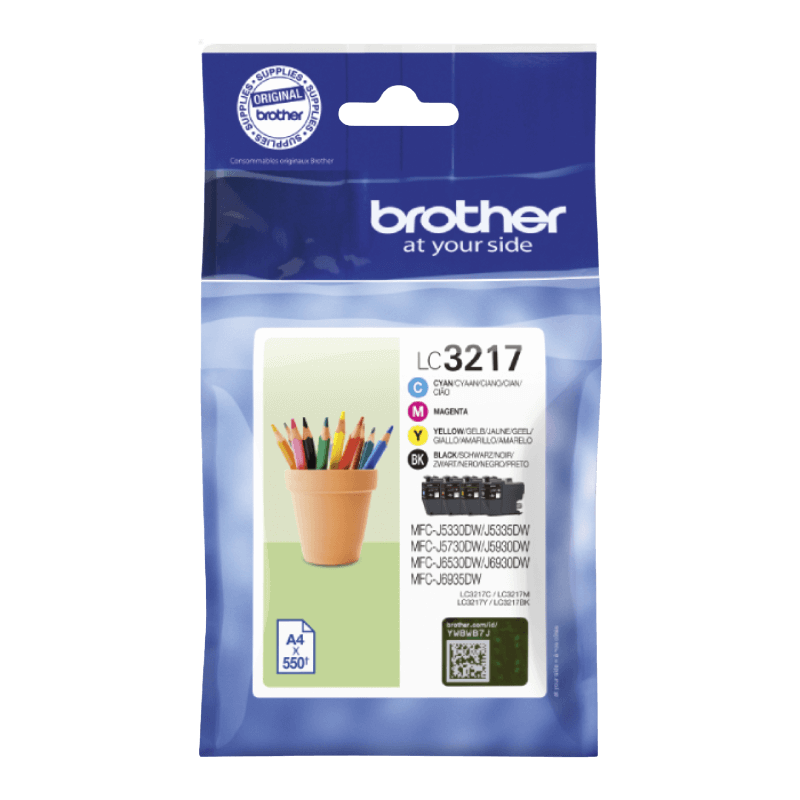Brother Original LC3217VALDR CMYK rabatpakke | Indhold: 2200 sider