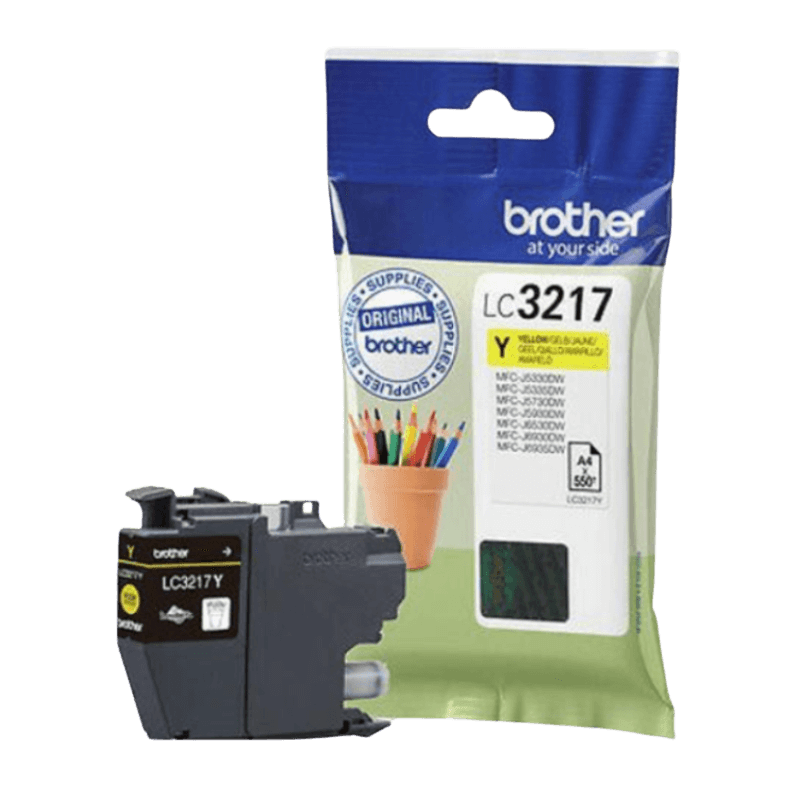 Brother Original LC3217Y gul blækpatron | Indhold: 550 sider