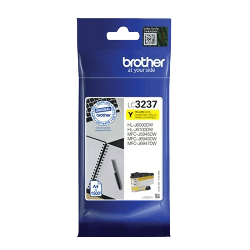 Brother Original LC3237Y gul blækpatron | Indhold: 1500 sider