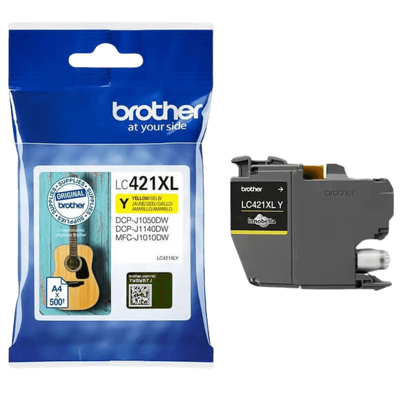 Brother Original LC421XLY gul blækpatron | Indhold: 500 sider