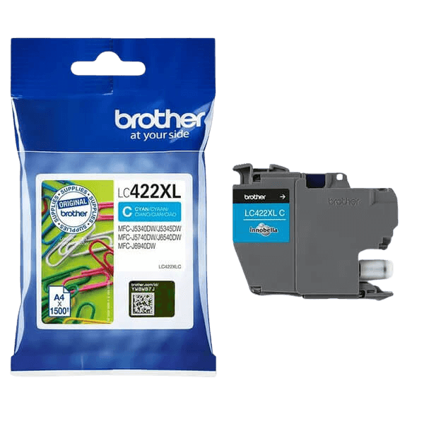 Brother Original LC422XLC cyan blækpatron | Indhold: 1500 sider