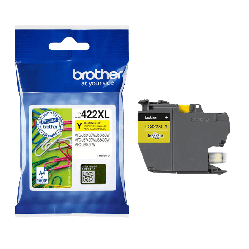 Brother Original LC422Y gul blækpatron | Indhold: 550 sider