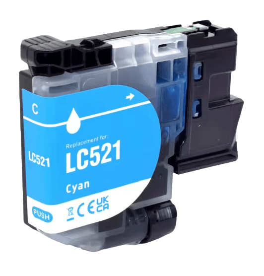 PixoJet Brother LC521C cyan blækpatron | Indhold: 500 sider