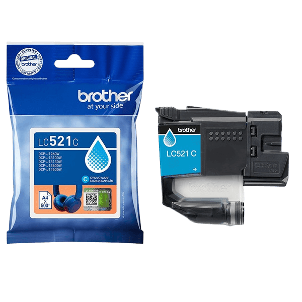 Brother Original LC521C cyan blækpatron | Indhold: 500 sider