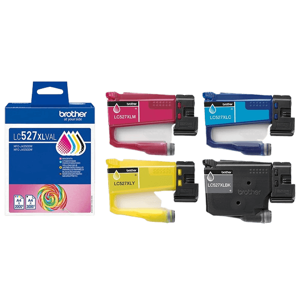 Brother Original LC527XLVAL CMYK rabatpakke | Indhold: 3500/2000 sider