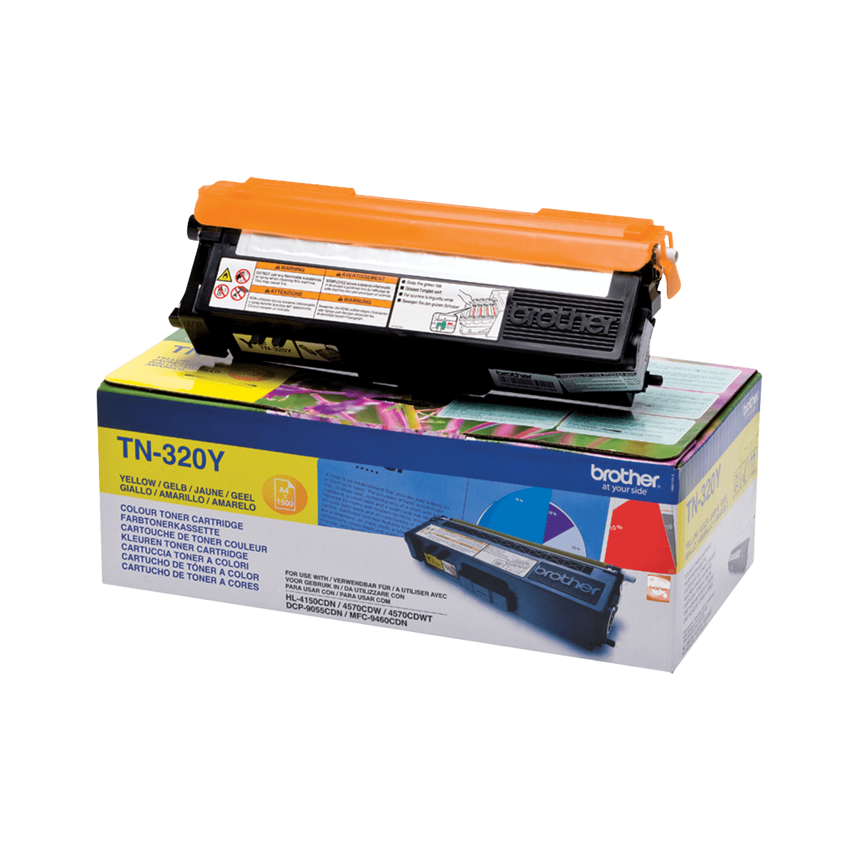 Brother Original TN320Y gul toner | Indhold: 1500 sider