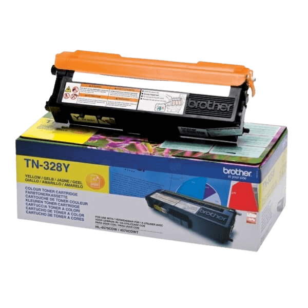 Brother Original TN328Y XXL gul toner | Indhold: 6000 sider