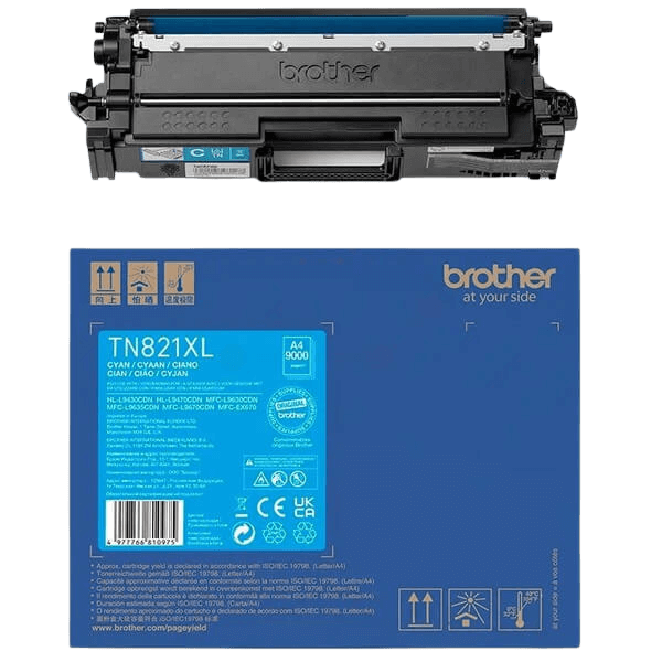 Brother Original TN821XLC cyan toner | Indhold: 9000 sider