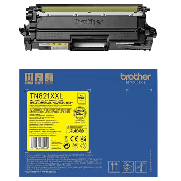 Brother Original TN821XXLY XXL gul toner | Indhold: 12000 sider