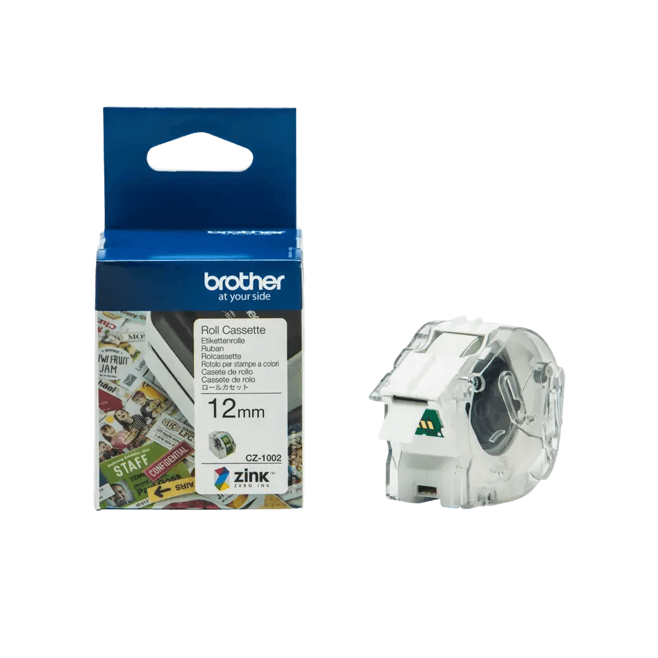 PixoJet Brother TZE-132 12 mm x 8 m Rød tekst / Klar tape