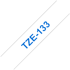 PixoJet Brother TZE-133 12 mm x 8 m Blå tekst / Klar tape