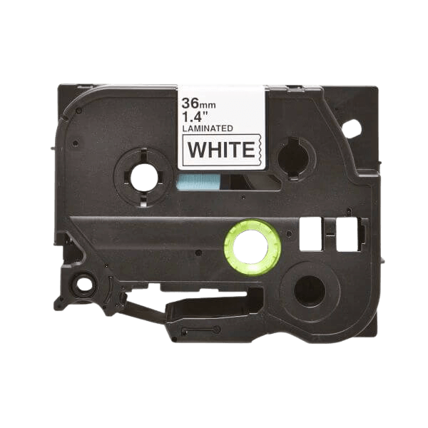 PixoJet Brother TZe-261 36 mm x 8 m Sort tekst / Hvid tape