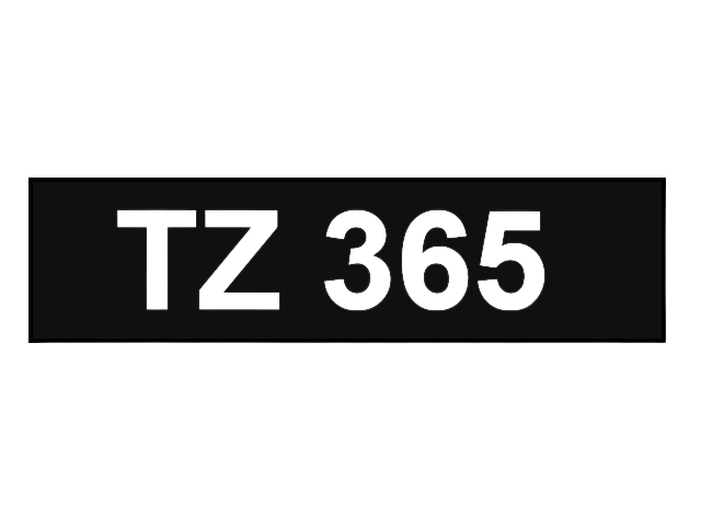 PixoJet Brother TZe-365 36 mm x 8 m Hvid tekst / Sort tape