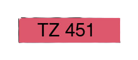 PixoJet Brother TZe-451 24 mm x 8 m Sort tekst / Rød tape