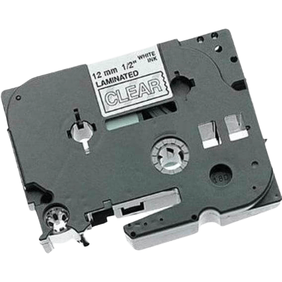 PixoJet Brother TZe135 12 mm x 8 m Hvid tekst / Klar tape