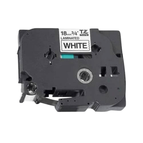 PixoJet Brother TZe241 18 mm x 8 m Sort tekst / Hvid tape