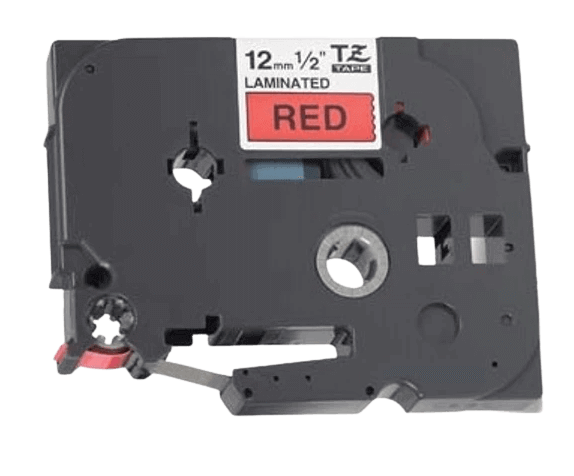 PixoJet Brother TZe431 12 mm x 8 m Sort tekst / Rød tape