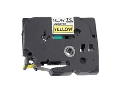 PixoJet Brother TZe641 18 mm x 8 m Sort tekst / Gul tape