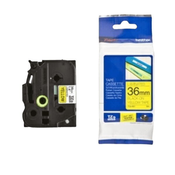 Brother Original TZE661 36 mm x 8 m Sort tekst / Gul tape