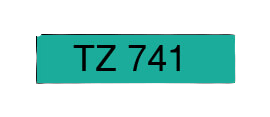 PixoJet Brother TZE741 18 mm x 8 m Sort tekst / Grøn tape