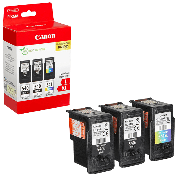 Canon Original 2x PG-540L + CL-541XL 5224B017 CMYK rabatpakke | Indhold: 2x 11 + 15 ml.