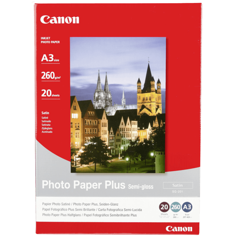 Canon Papir SG-201 Semi Glansfuldt Fotopapir A3 1686B026 papir foto A3 | Indhold: 20 sider
