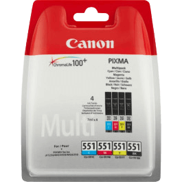 Canon Original CLI-551 6509B009 CMYK rabatpakke | Indhold: 11 + 4x 7 ml.