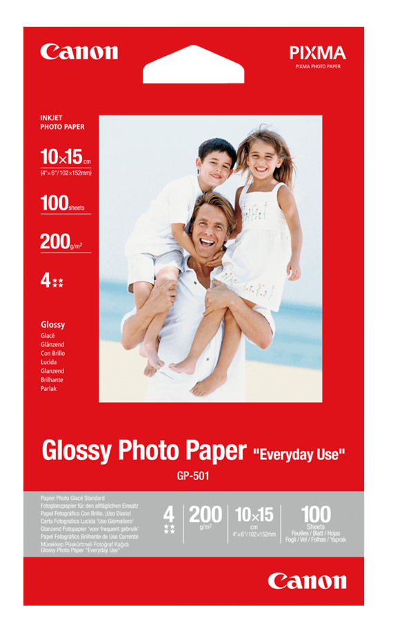 Canon Papir GP-501 Glansfuldt Fotopapir 10x15cm 0775B003 papir foto 10x15 | Indhold: 100 sider