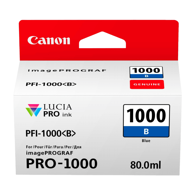 Canon Original PFI-1000B 0555C001 blå blækpatron | Indhold: 80 ml.
