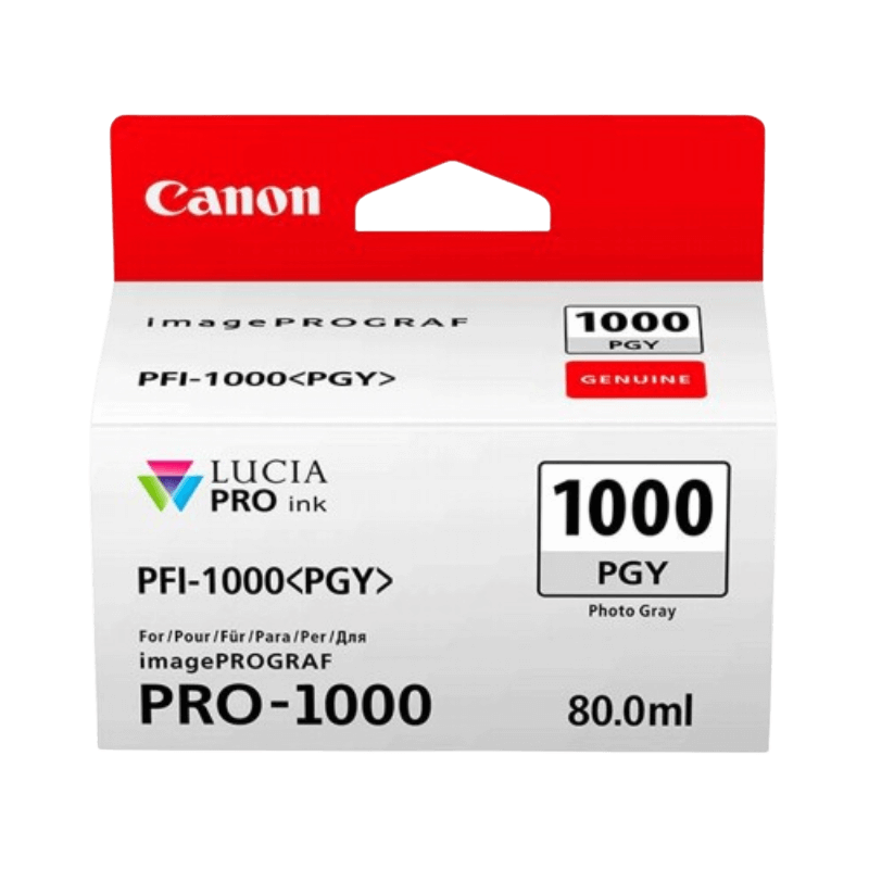 Canon Original PFI-1000PGY 0553C001 foto grå blækpatron | Indhold: 80 ml.