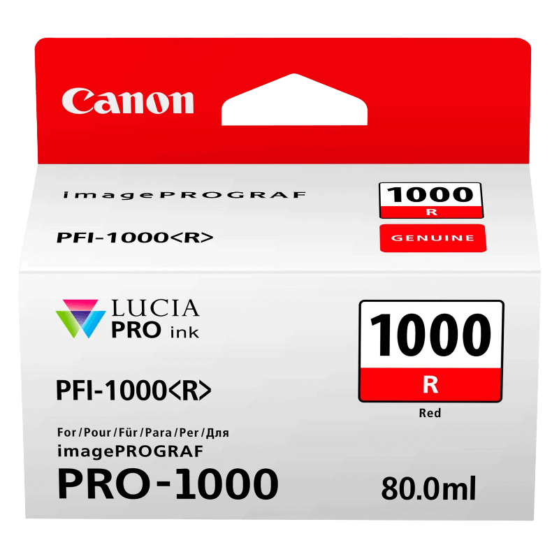 Canon Original PFI-1000R 0554C001 rød blækpatron | Indhold: 80 ml.