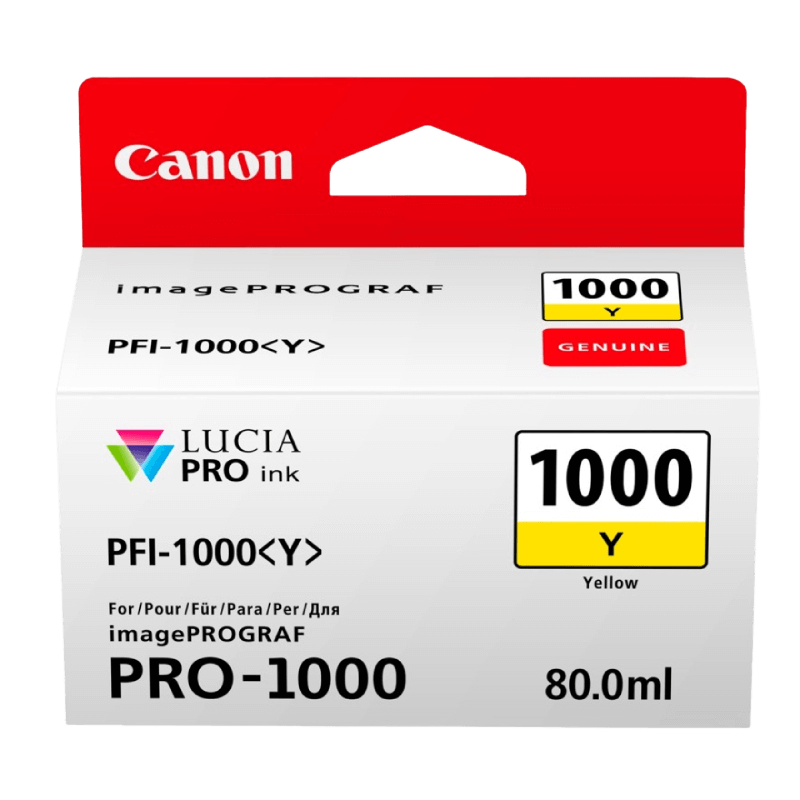 Canon Original PFI-1000Y 0549C001 gul blækpatron | Indhold: 80 ml.