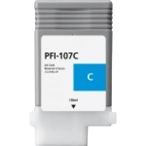 PixoJet Canon PFI-107C 6706B001 cyan blækpatron | Indhold: 130 ml.