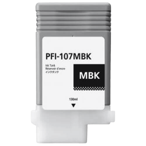 PixoJet Canon PFI-107MBK 6704B001 mat sort blækpatron | Indhold: 130 ml.