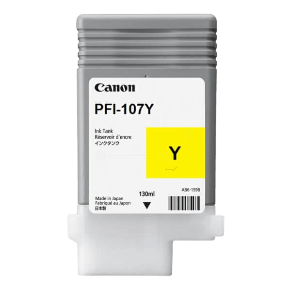 Canon Original PFI-107Y 6708B001 gul blækpatron | Indhold: 130 ml.