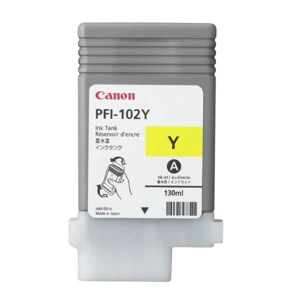 Canon Original PFI102Y 0898B001 gul blækpatron | Indhold: 130 ml.