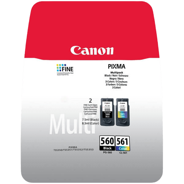 Canon Original PG-560 / CL-561 3713C006 CMYK rabatpakke | Indhold: 7,5 + 8 ml.