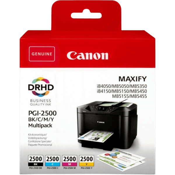 Canon Original PGI-2500 9290B004 CMYK rabatpakke | Indhold: 29,1 + 3 x 9,6 ml.
