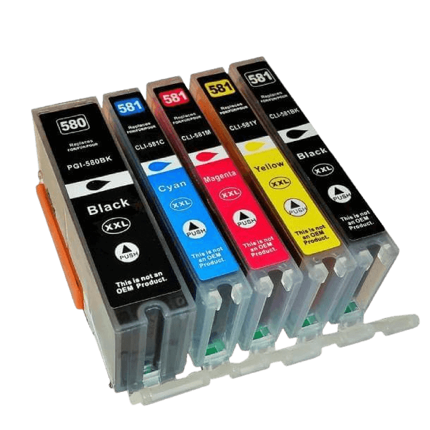 PixoJet Canon PGI-580 XXL rabatpakke - 5 stk.
