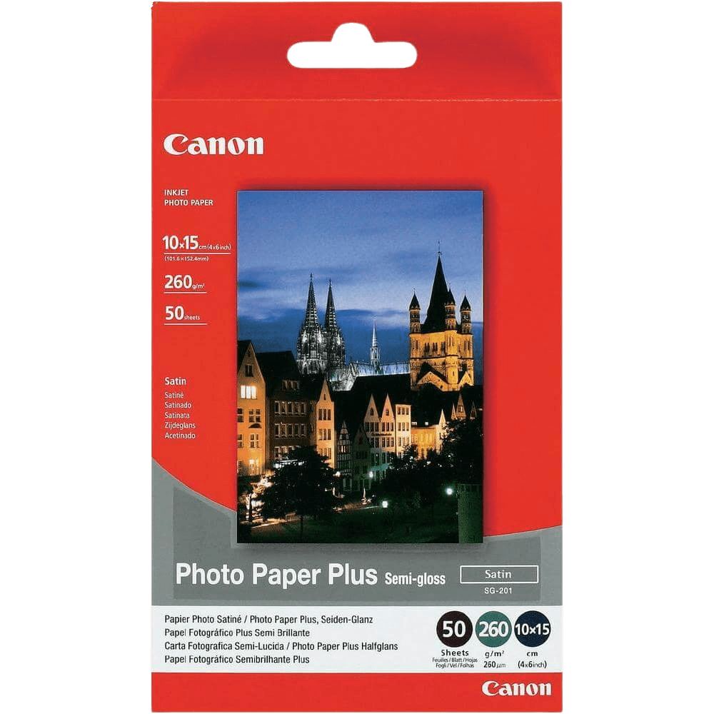 Canon Papir SG-201 Semi Glansfuldt Fotopapir 10x15 1686B015 papir foto 10x15 | Indhold: 50 sider